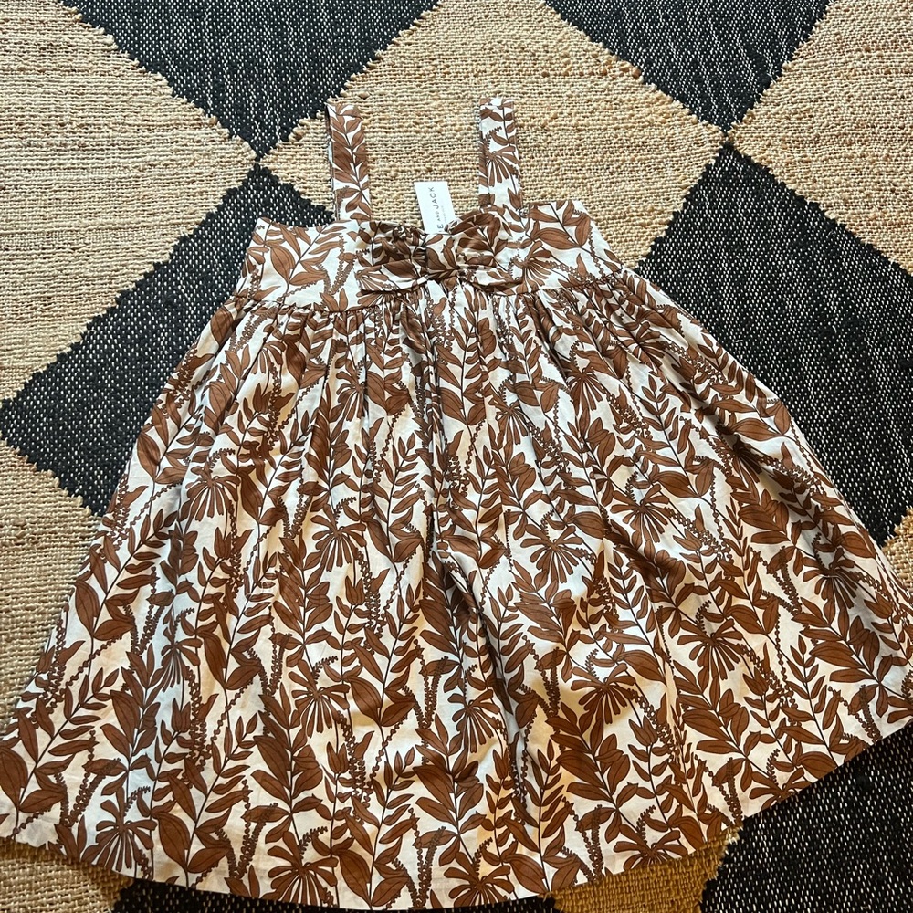 Janie and Jack Brown Leaf Print Dress